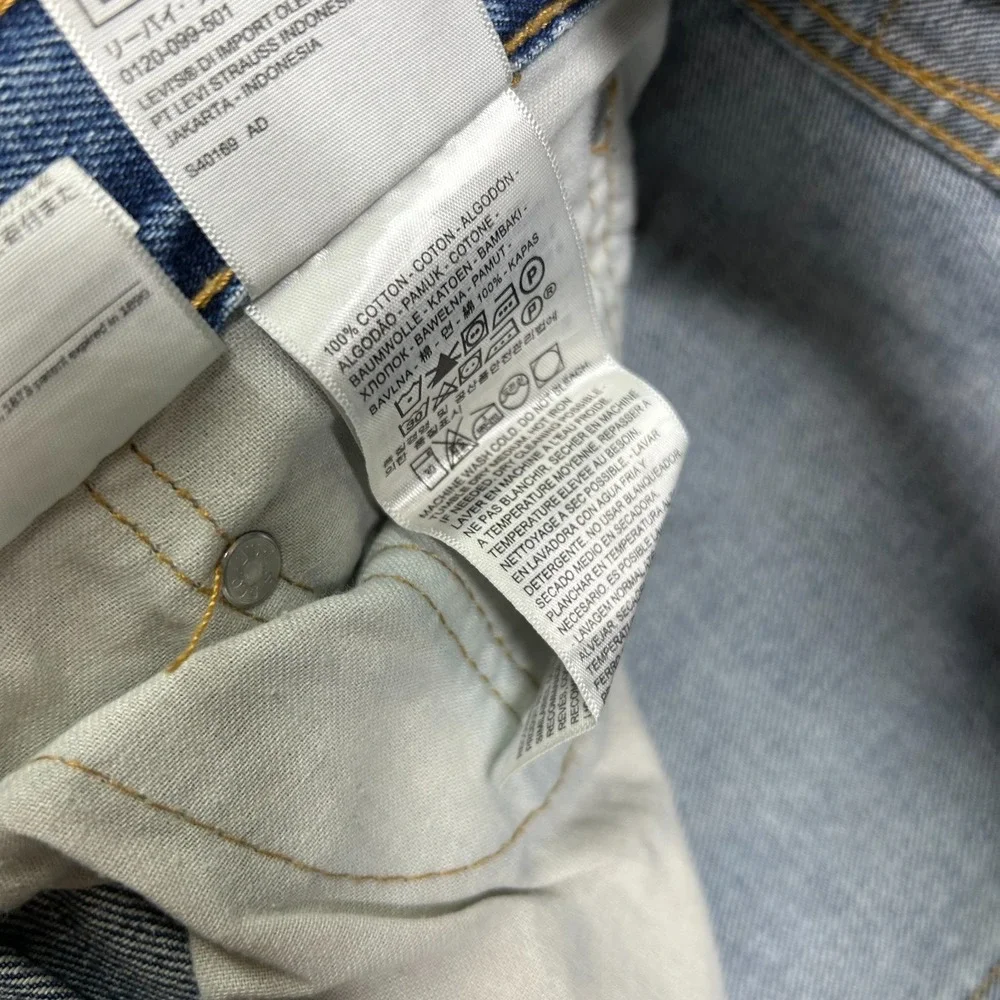 Levi's 505 Straight Fit Jeans Men's Blue Denim‎ Cotton Pockets Zip Fly - 36X29.5